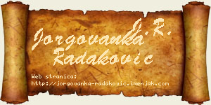 Jorgovanka Radaković vizit kartica